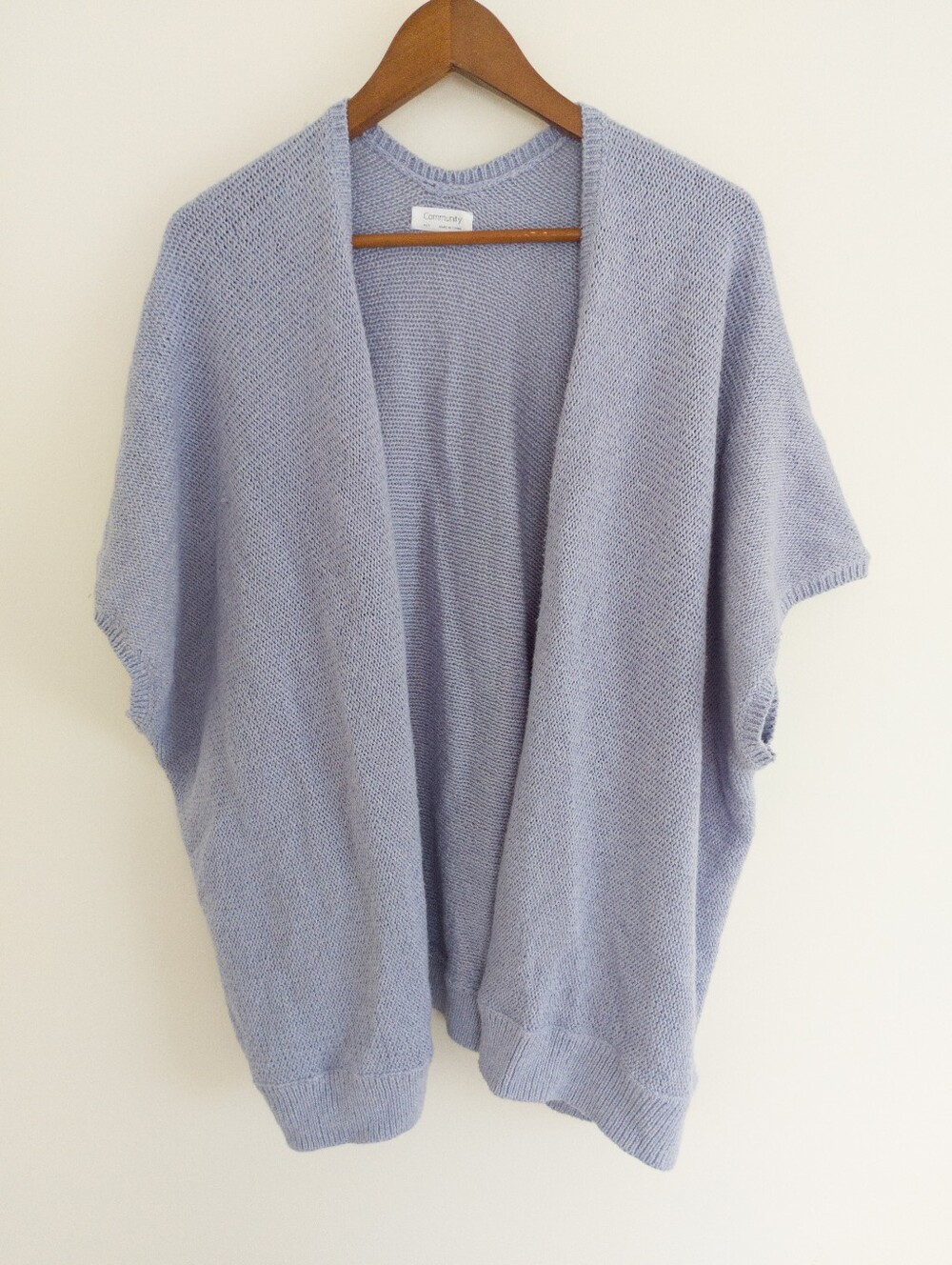 Aritzia Community Ionic Cape Open Knit Sweater Short Sleeve Cardigan Lavender S